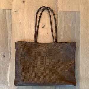 Brand NEW without tags: Quince Dark Brown Large Woven Tote Bag